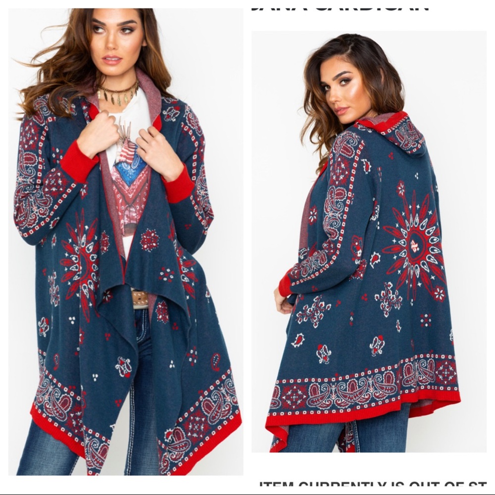 NWT! TASHA POLIZZI  AMERICANA CARDIGAN